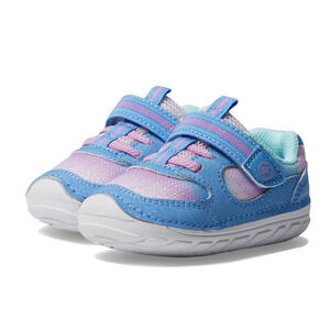 Stride Rite SM Turbo Girls Sneaker Size 5.5 Wide Blue Pink White Kids Shoe NIB